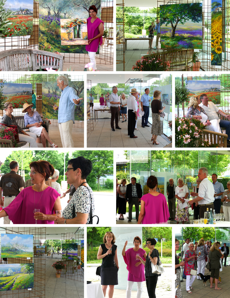 Impressions of the opening „Impressionistic landscapes in the Glaspavillon“ from painter Ute Herrmann on may 28th at Rheinbach