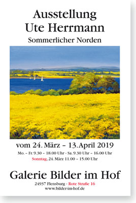 Exposition « Été dans le nord » du 24 mars jusqu’au 13 avril 2019 dans la galerie « Bilder im Hof » à Flensburg